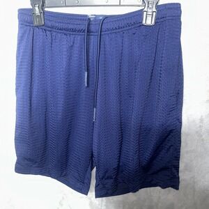 Nice Laundry Gym Shorts Mens Large Navy Blue Mesh Micromodal Lined Athletic